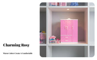 Doll Clothes Wardrobe Gift Set Doll Clothes Organizer Includes Accessories Pink Princess Wardrobe for Girls, Children, Pretend Play, Playroom, Bedroom