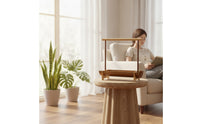 Handheld Snack Tray Portable Bamboo Tray with Handle Decorative Tableware for Tea Lovers