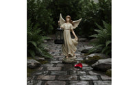 Solar Divine Outdoor Light Hand-Painted Angel Statue with Solar Lantern Decorative Lighting Outdoor Decoration for Patio