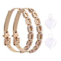 Detachable Shoe Straps with Buckle Rhinestone-Set Shoe Straps with Rhinestones Adjustable Faux-Leather for Women, Pumps