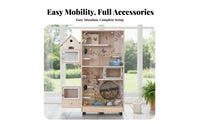 Easy to Easy-cleanConditioned Chinchilla Enclosure Pull-out Drawer Pet Cabinet Gnaw-resistantSafe Rodent Enclosure Ventilated Design for Families with Children, Indoor, Indoors, Living Room, Bedroom