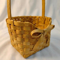 Hand-Woven Wood Chip Basket, Rustic Flower Girl Trug with Bow Detail, Lightweight Storage Hamper for Easter Egg Hunts, Weddings, Garden Parties & Home Decor