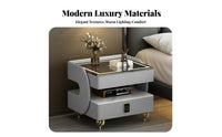 Wireless Charging Nightstand with Drawers Drawer and Shelf Storage Smart End Table Modern design Bedside Cabinet universal serial bus port Ports for technology lovers aficionados, Homeowners, Students, Guest Room, Hotel, Home Office