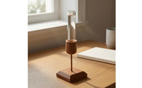Desktop Glass Test Tube Vase Vertical Design Wood and Glass Vase Compact Size Home Decor