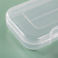 Cutlery Box, Travel Cutlery Storage Box, Portable Cutlery Container with Flip Lid, Dustproof, Stackable, Transparent, PP, Round