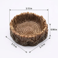 Snake Accessories for Vivarium Resin Tree Stump, Tip Resistant Stump Food Bowl, Aquarium Caves and Hides for Fish, Shrimp and Small Reptiles