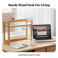Natural Wood Finish Pegboard Desk organizer with Drawer Space-Saving Design adaptable Desk Organizer Multi-Purpose Desktop Shelf Large Capacity for Remote Workers, Hobbyists, Study Room, Workstation, Gaming Setup, Workshop
