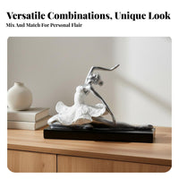 Ballet Dancer Figurine Nordic Design Ballerina Statue Graceful Pose Resin Dancer Ornament for Dancers, Girls, Living Room, Bedroom, Bookshelf