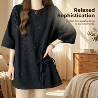 T Shirts for Women with Traditional Frog Button Closure, Oversized Loose Fit Ladies for Daily Wear, Chinese Style Casual Top