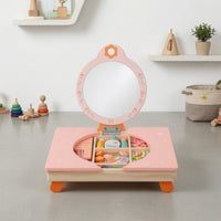 Toy Vanity with Mirror Tabletop Kids Vanity Set Adorable for Bedroom