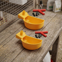 12 Pieces Bird Cup with Mounting Block Cage-Mounted Drinking Cup Easy to Install