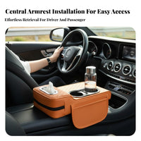 Center Console Pad with Tissue Box Comfortable Support Pad Multifunctional Car Armrest Organizer Anti-Slip Base Vehicle Console Tissue Box for Drivers