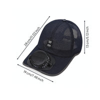 Baseball Cap with Fan UPF 50+ Solar Fan Hat Breathable Ventilated for Fishing, Gardening