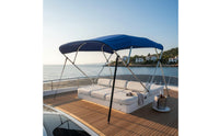 Protection Bimini Top Rustproof Frame Boat Sunshade Canopy Long-Lasting Construction Boat Sun Shade Adjustable Poles for Cruising