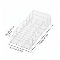 Desktop Clear Acrylic Lash Organizer Divided Slots Clear Lash Tray Space Saving Eyelash Tray Holder Easy to Clean for Salon, Vanity