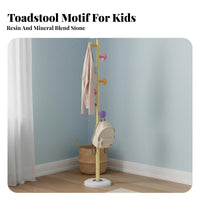 Child-Friendly Design Toadstool Coat Stand Space-Saving Toadstool Hook Stand Stable & Sturdy Child S Coat Tree Polished Rounded Hooks for Toddlers, Family, Adults, Bedroom, Playroom, Entryway, Living Room