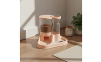 Automatic Pet Feeder and Waterer Large Capacity Weight-Based Pet Feeder and Waterer Anti-Spill for Cats, Dogs