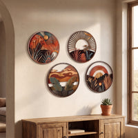 4 Pieces Wall Plaques Bohemian Plaques with Cutout Motifs for Living Room, Bedroom
