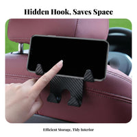 2-in-1 Car Bag Holder Phone Mount Hidden Design Rear Seat Phone Holder Hook 2 in 1 Car Headrest Hook Multi-Functional for Desk