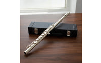 16-Key Flute with E Key Nickel-Plated Closed-Hole C Flute Woodwind Cupronickel Detachable for Beginners, Practice, Lessons