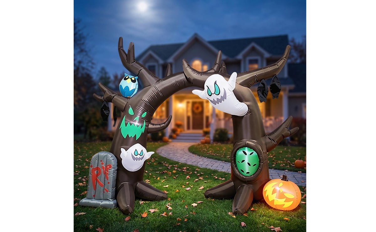 Illuminated Halloween Inflatable Archway Spooky Halloween Inflatable Archway Scary Outdoor Decoration for Pathway