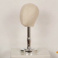 Cloth-coveredCovered Head Mannequin with Stand Smooth Hat Display Stand Compact Hat Display Head Stable for Boutique Displays, Dressing Tables