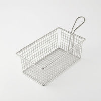 Rectangular Stainless Steel Frying Basket Loop Handle Wire Mesh Frying Basket Open-Top