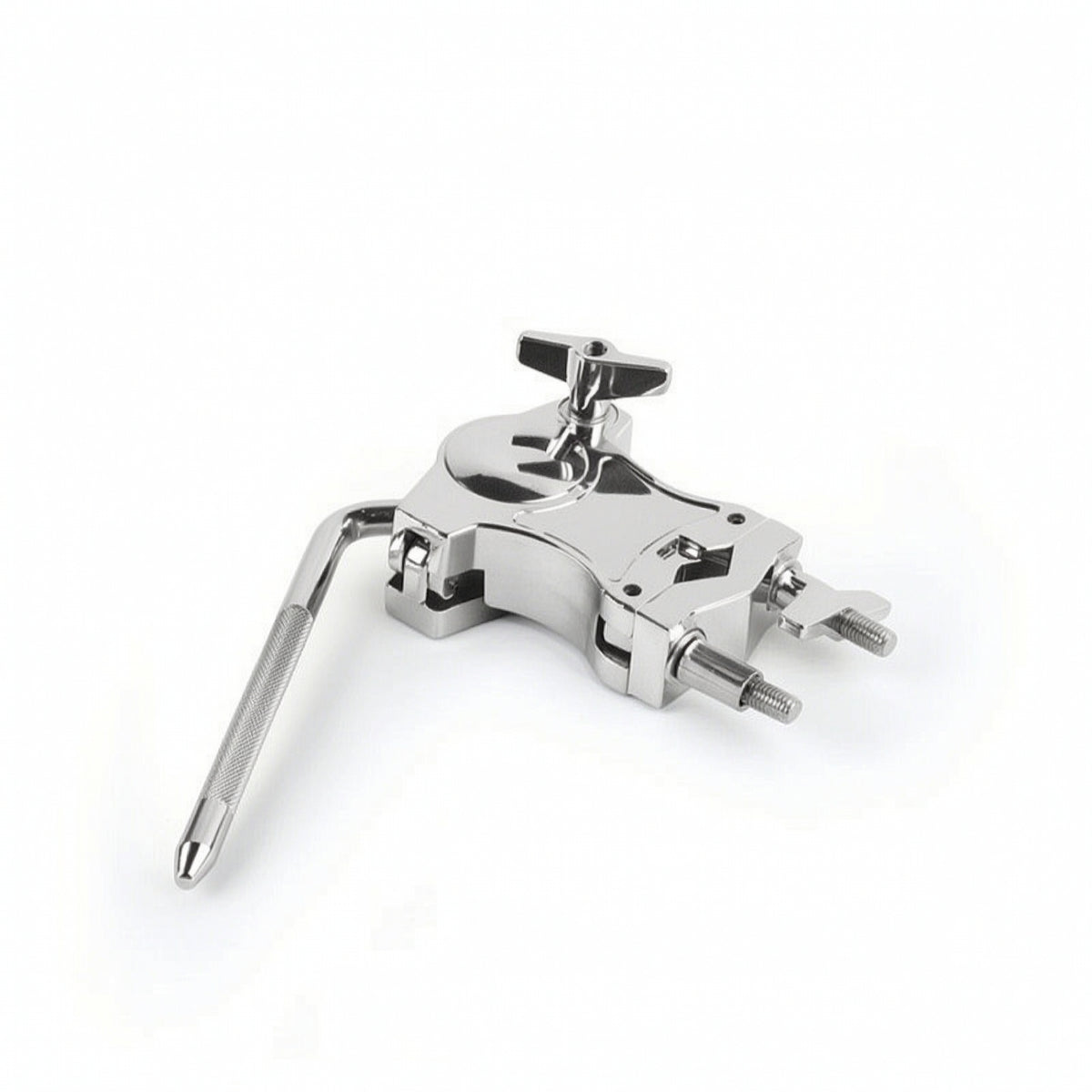 Drum Tom Clamp with L-Rod Adjustable L-Rod Tom Mount Easy to Install Percussion Mounting Bracket for Stage
