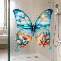 Waterproof Beach Butterfly Self-Adhesive Wall Decal for Windows, Glass, Bathroom, Toilet Decoration