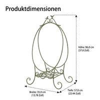 Wrought Iron Plant Stand, Rustic Foldable Flower Stand, 57x35x96cm Flower Stool for Balcony & Living Room, Antique Plant Shelf