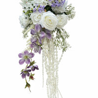 Romantic Design Waterfall Bridal Floral Arrangement Elegant Cascading Wedding Floral Arrangement Reusable Artificial Flowers for Brides