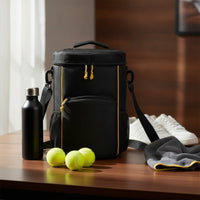 Structured Tennis Ball Bag with Shoulder Strap Handsunrestricted Cylindrical Sports Bag with Pockets Lightweight Versatile for Coaches