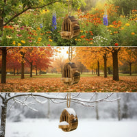 Hanging Butterfly House Wooden Butterfly House with Feeder Decorative Shelter Outdoor for Nature Lovers, Patio