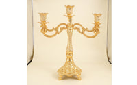 Embossed 3-Arm Candelabra Decorative Candelabra with Three Arms Luxurious Candlestick Holder with 3 Arms Sturdy for Weddings