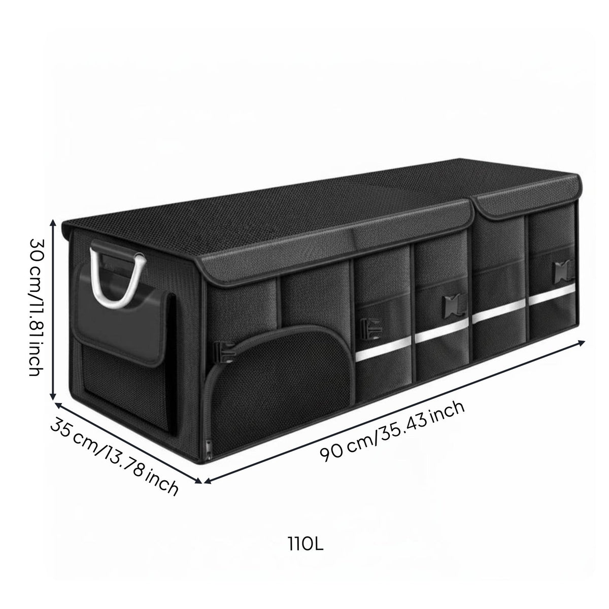 Trunk Storage Box Multi-Compartment Foldable Vehicle Organizer Waterproof Foldable Cargo Container for Camping