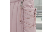 Quilted Racket Bag Padded Quilted Tennis Bag Carryall Front Zip Pocket Side Pockets