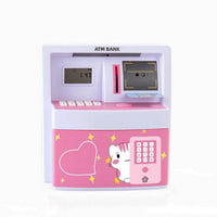 Electronic Piggy Bank Educational ATM Play Savings Box Secure Electronic Money Saving Box for Girls, Desk