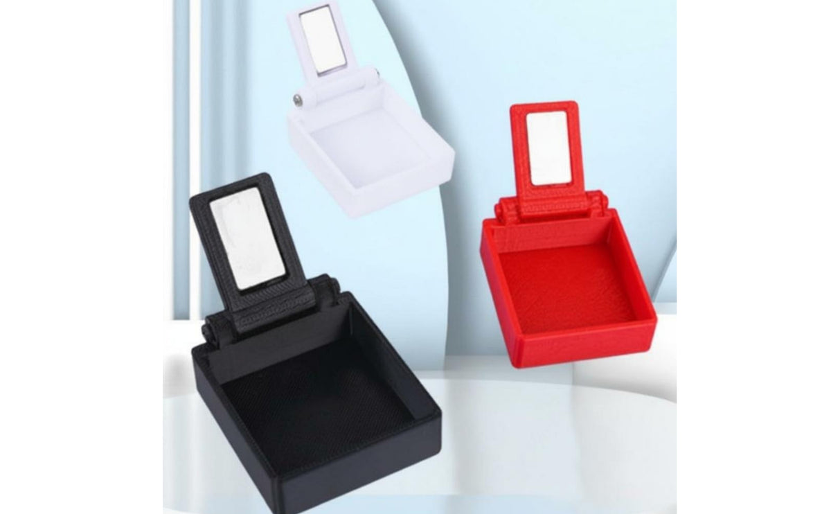 Mirror Panel Spittoon Box Storage Bag Portable Moisture-Catch-Catching Tray Rectangular Hinged Lid Box