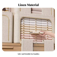textile Storage Box Sturdy Construction foldable Wardrobe Organizer Stackable