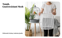 Reduces Mess Mesh Guard Keeps Floors Clean Mesh avian mesh sturdy Elastic Fit enclosure Skirt Airy material for Aviary, Indoors, Balcony, Living Room