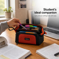 Minimalist Large Capacity Standing Pencil Case with Multi-functional Storage