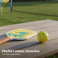 Lightweight Kids Pickleball Paddle Set Cute Designs Cartoon Pickleball Paddle Comfortable Grip for Family, Backyard, School Playground, Park