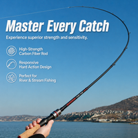 Fishing Rod and Reel Combo, Carbon Fiber Spinning Rod with Double Tip, 110cm Collapsed Length for River Fishing