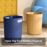 Tooth Design Waste Bin Easy Bag Change Collar Less Trash Can Minimalist Plastic Garbage Can Versatile Use for Office Workers