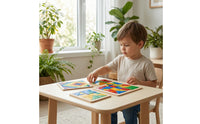 Stacking Blocks with Peg Base Rainbow Peg Board Toy STEM for Playroom, Preschool