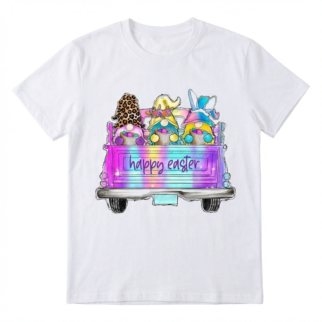 Easter T-Shirt Print Round Neck Shirt Casual Loose Shirt for Woman