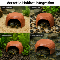 Domed Snake Hide, Terracotta Reptile Hide for Vivarium, Small Terrarium Decor for Gecko & Snake