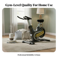 Silent Operation Cycling Bike Seamless Belt Drive Stationary Cycling Bike Sturdy Steel Frame Stationary Exercise Exercise Bike Comfortable Seat for Gym