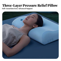 Slow Rebound Cervical Pillow Fluffy-Like Comfort Ergonomic Neck Pillow for Adults, Back Sleepers, Sleeping, Bedroom