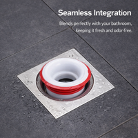Silicone Drain Cover Odor for Shower, Floor Seal Stopper for Homeowners, TPR ABS Material Black Round Design